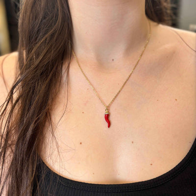 Collana Cornetti Peperoncini E Cuori Fortuna Napoli - Preziosi Milano 