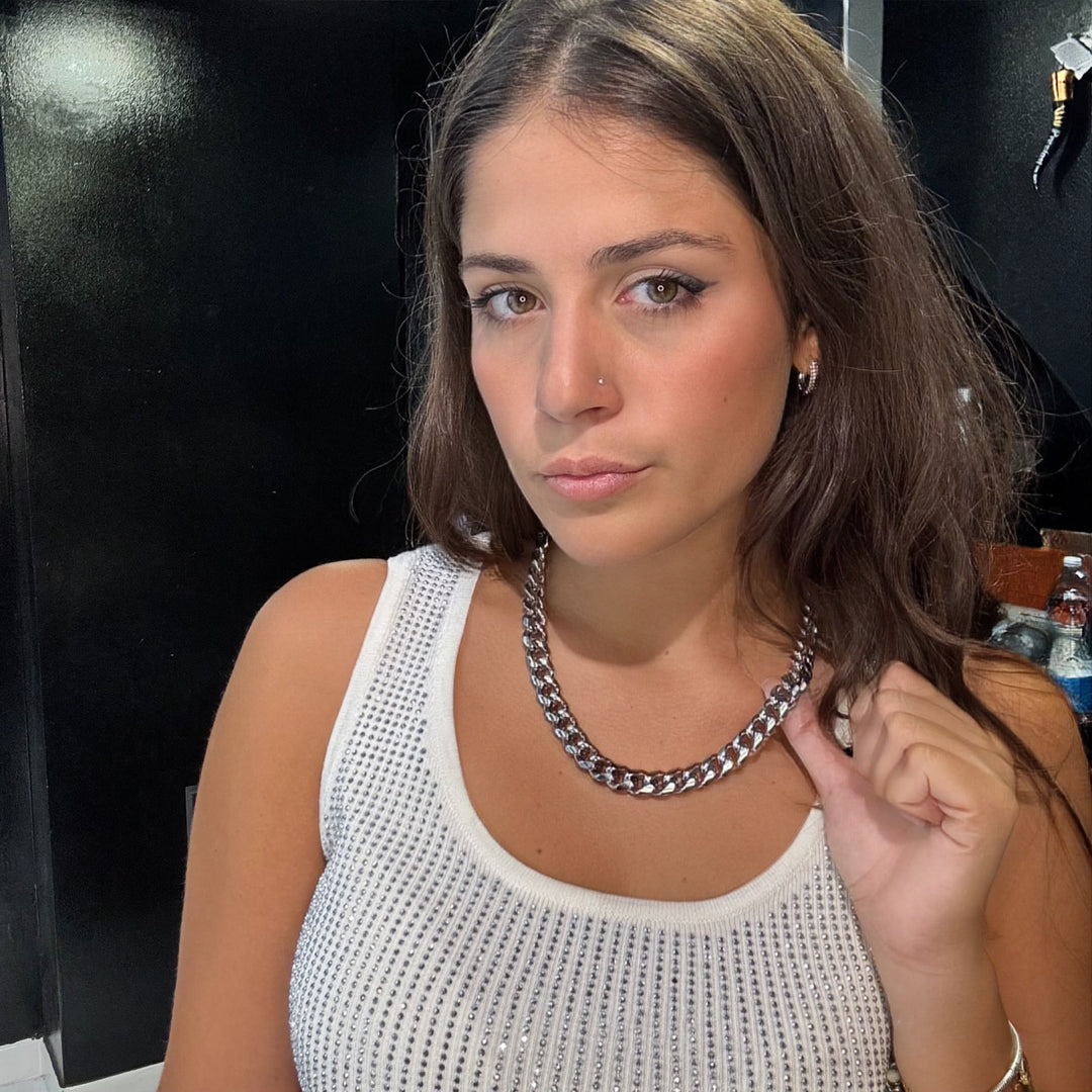 Collana Cubana Argento