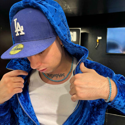 Collana Tennis Azzurra + Bracciale Tennis Azzurro - Preziosi Milano 