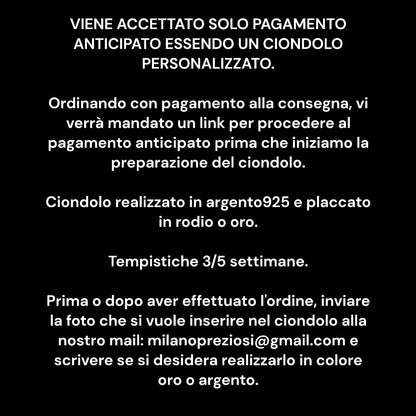 Ciondolo Personalizzato Con Foto o Logo In Argento 925 - Preziosi Milano 