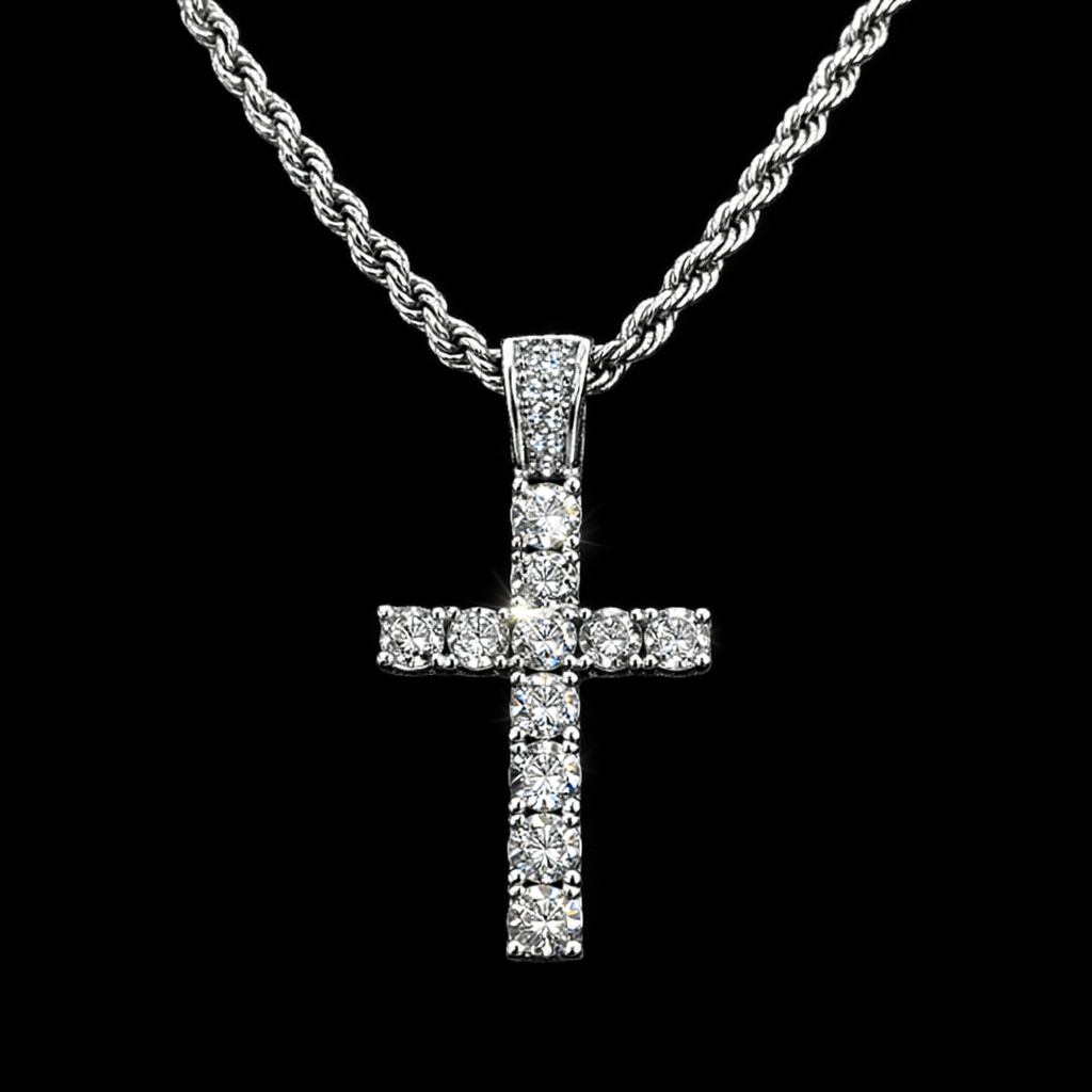 Ciondolo Cross Diamond Argento