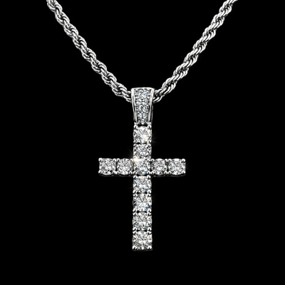 Ciondolo Cross Diamond Argento