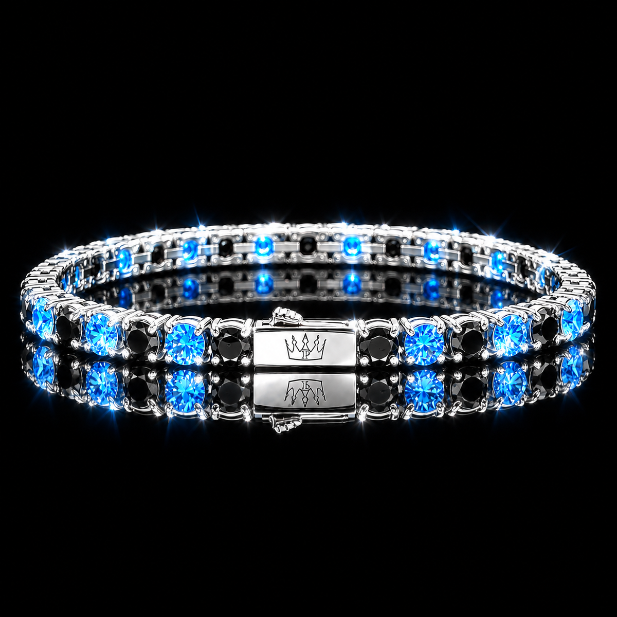 Bracciale Tennis Nero Azzurro