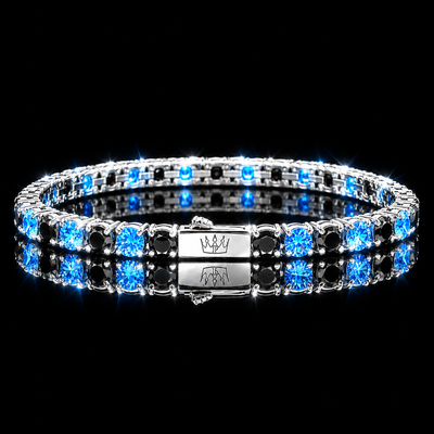 Bracciale Tennis Nero Azzurro