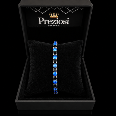 Bracciale Tennis Nero Azzurro