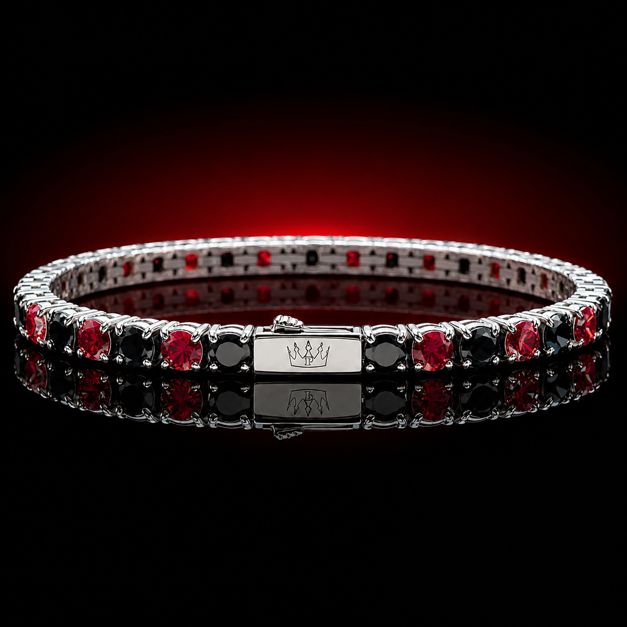 Bracciale Tennis Rosso Nero