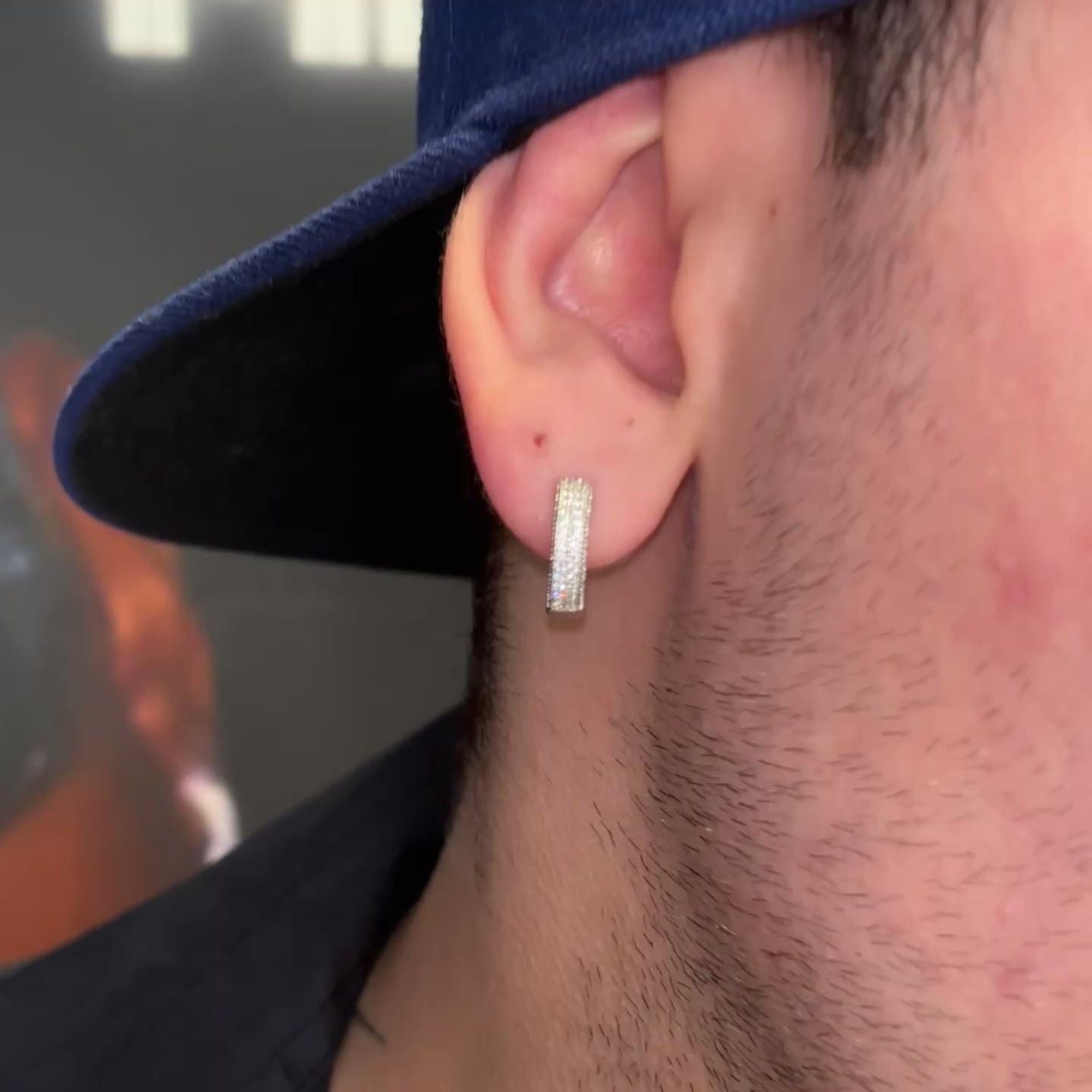 Pendientes de círculo de rodio de lujo