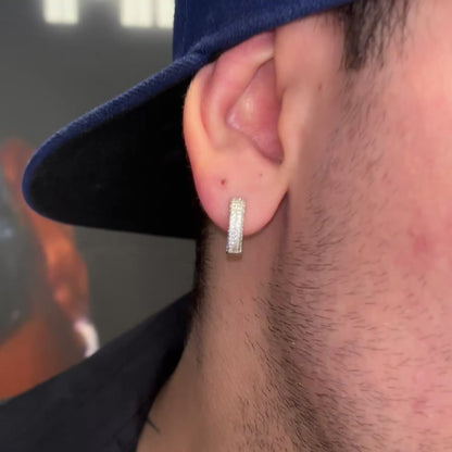 Pendientes de círculo de rodio de lujo