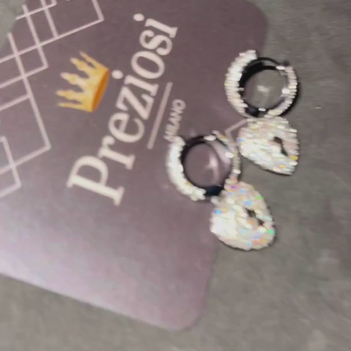Boucles d'oreilles de luxe en forme de cœur brisé en rhodium