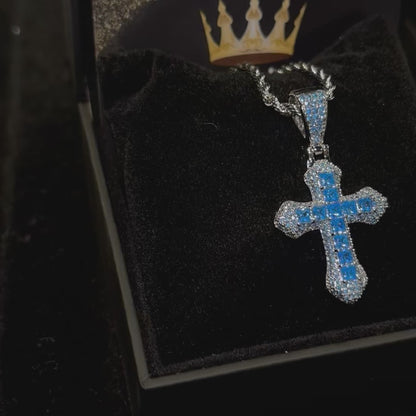 Pendentif Croix Bleue d'Eau