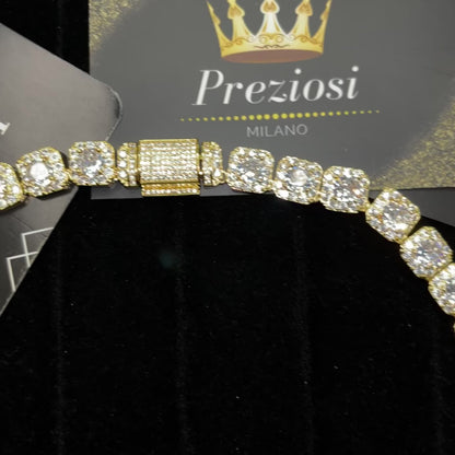 Collar de oro de lujo de estilo hielo de 11 mm
