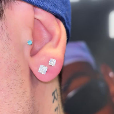 Orecchini Punto Luce Quadrati