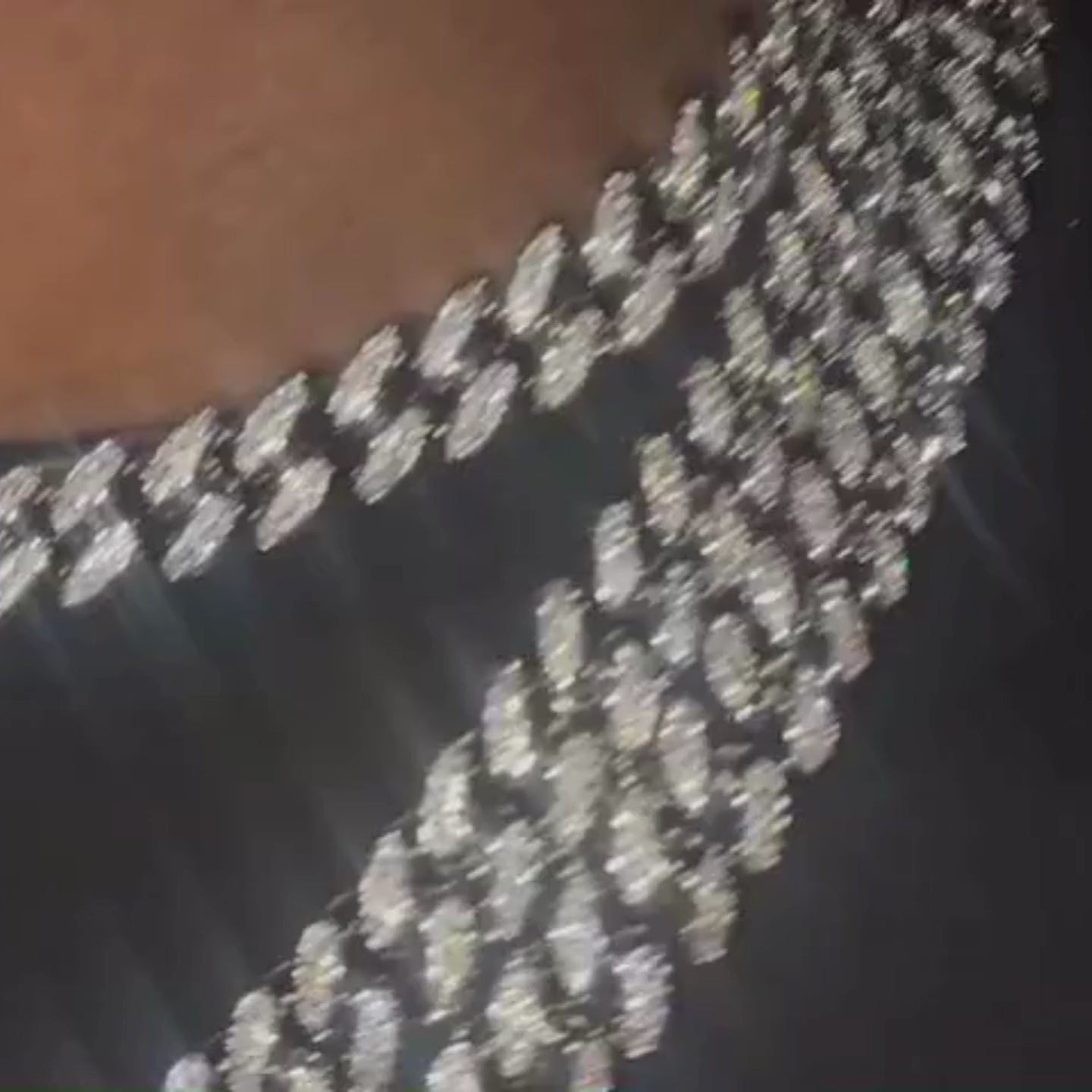 Collar de rodio de lujo de hielo fresco