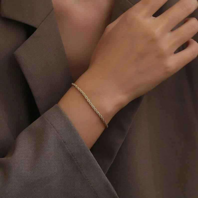 Bracciale Treccia Oro | Bracciale Intrecciato Unisex | Preziosi Milano