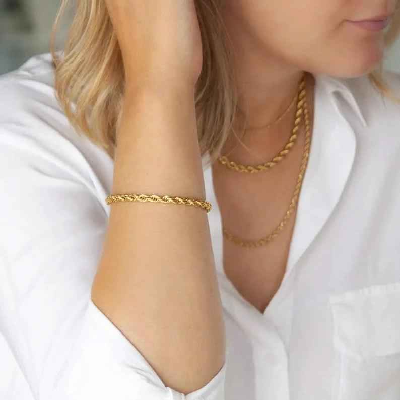 Bracciale Treccia Oro | Bracciale Intrecciato Unisex | Preziosi Milano