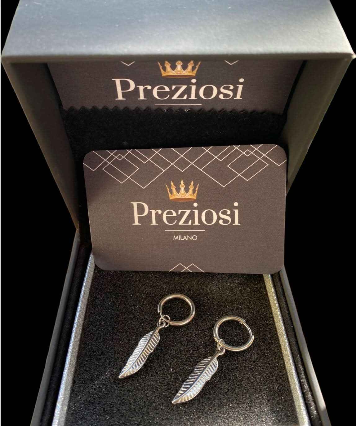 Orecchini Pennacchio D'argento | Orecchino Plume | Preziosi Milano
