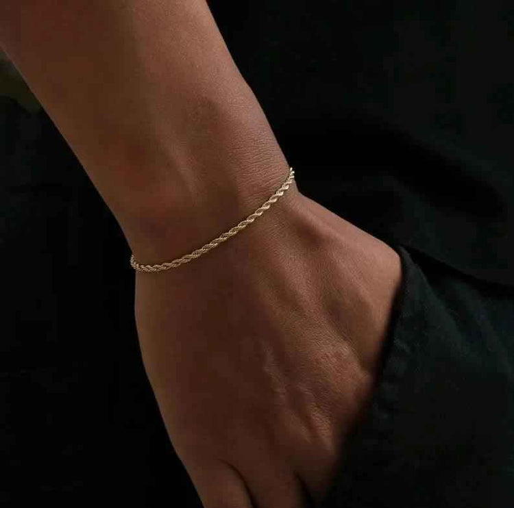 Bracciale Treccia Oro | Bracciale Intrecciato Unisex | Preziosi Milano