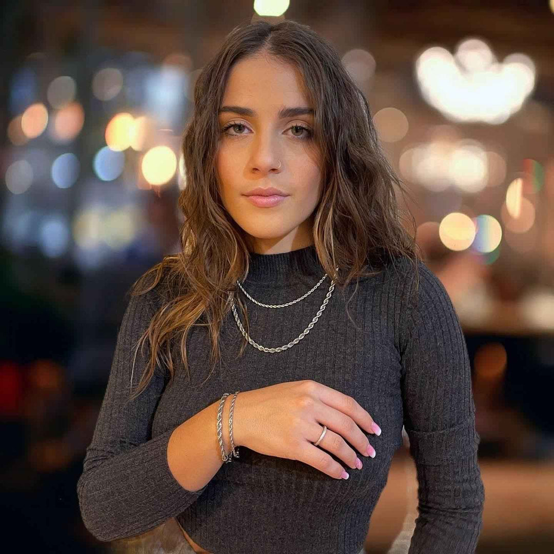 Collana treccia argento | Collana Treccia Unisex | Preziosi Milano