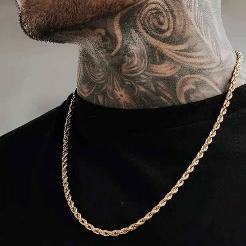 Collana Treccia Oro | Collana Intrecciata Unisex | Preziosi Milano