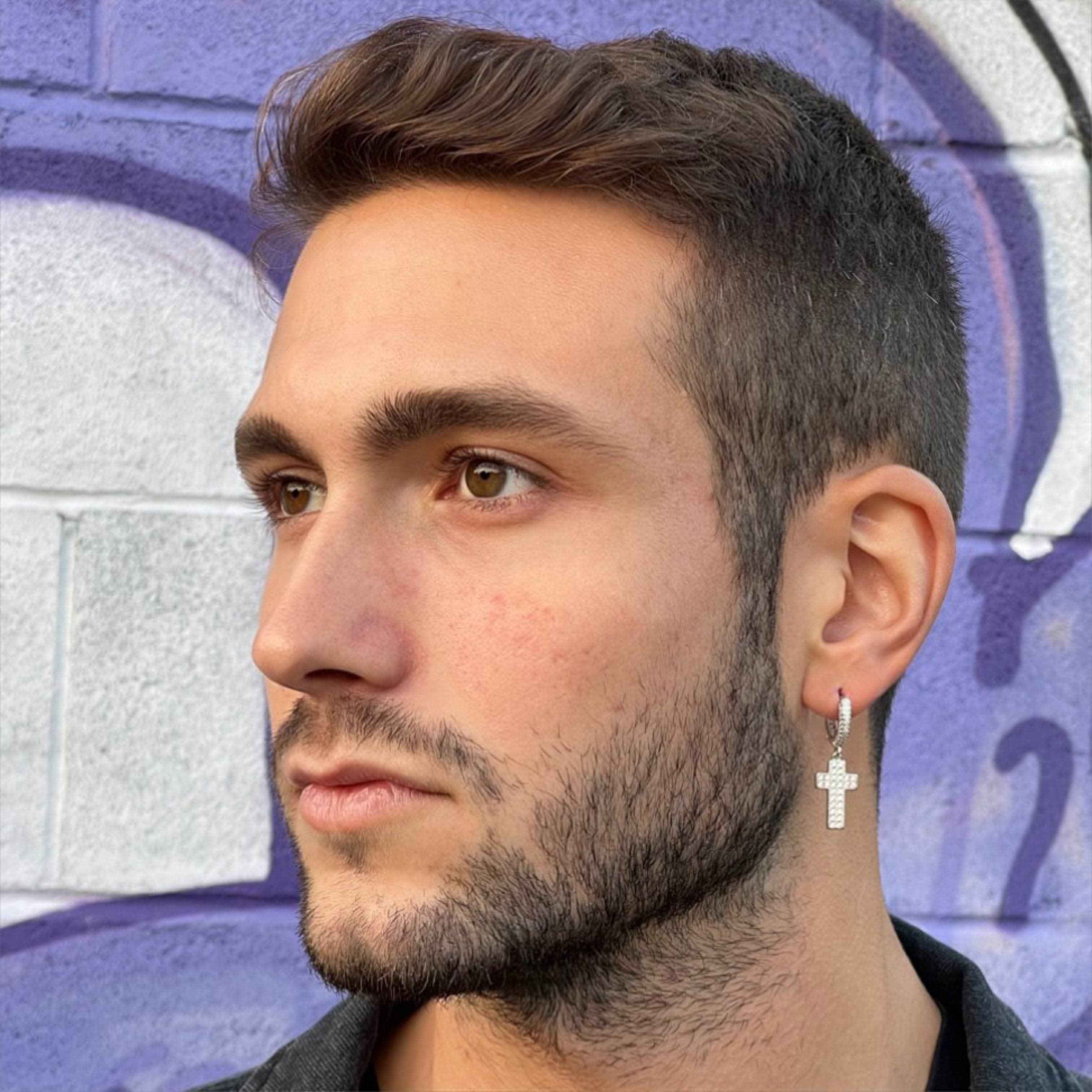 Orecchini a Croce Di Cristallo | Orecchini Da Uomo | Preziosi Milano