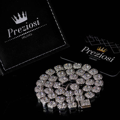 Collana Ice Style Luxury Rhodium 11mm - Preziosi Milano